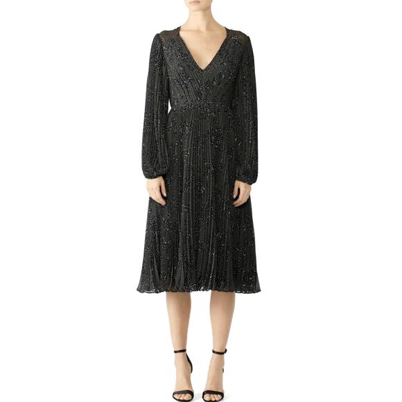 FAME & PARTNERS The Landry Dress Pleated Floral Midi - Size 4 - Picture 1 of 16